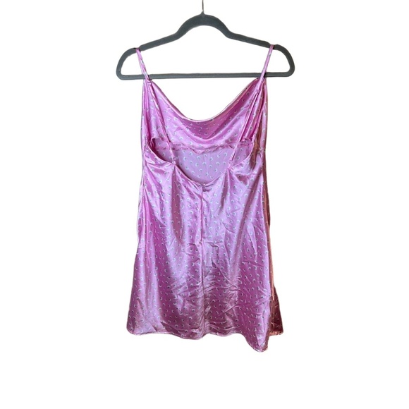 Zara Satin Floral Pink Slip Dress Adjustable Straps Size Medium - Picture 5 of 10